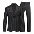 thumbnail image 3 of HBDesign Mens 3 Piece Suit Set Summer Lightweight Slim Fit Blazer Vest Pants Pinstripe for Business, 3 of 7