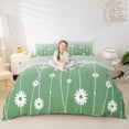 thumbnail image 3 of Erosebridal Daisy Flowers Gradient Green Twin Bedding For Teens,Girls Geometric Swirl Stripes Duvet Cover Set,Grey Reversible,2pcs,No Comforter, 3 of 5