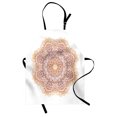 thumbnail image 1 of Mandala Apron, Hand-Drawn Doodle Mandala with Leaves and Star, Unisex Kitchen Bib with Adjustable Neck for Cooking Gardening, Adult Size, Burnt Orange Orange, by Ambesonne, 1 of 4