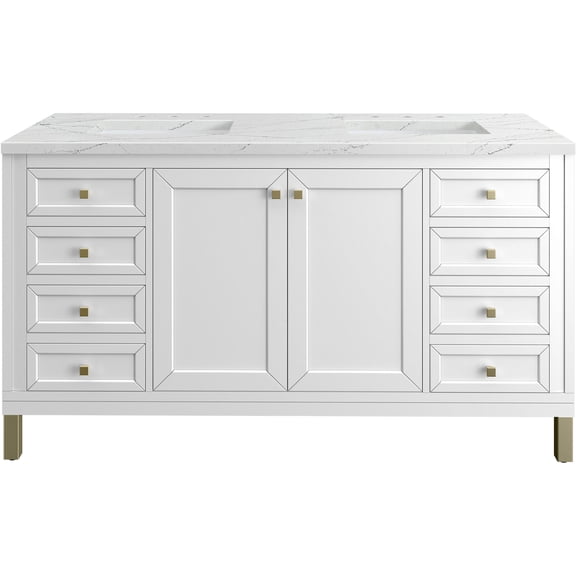 James Martin Vanities 503-V60d-Fenc Chicago 60" Free Standing Double Basin Vanity Set -