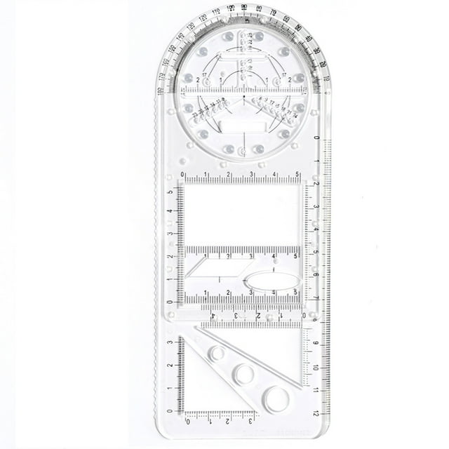 RYRDWP Multifunctional Student Math Ruler,Multifunctional Rotatable Active Template