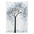thumbnail image 3 of Ambesonne Winter Tablecloth Rectangular Table Cover, Tree with Snowflakes, 60"x84", Blue Black White, 3 of 4