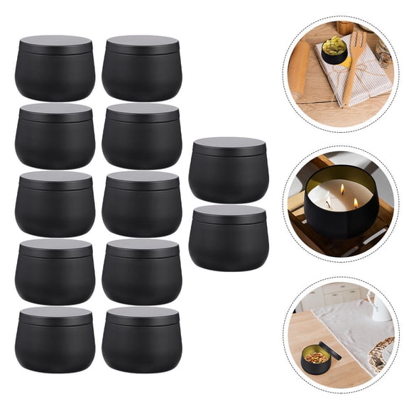 IBASETOY Tinplate Candy Tea Can Black Airtight Multi-Purpose Storage for Tea Crafts