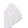 thumbnail image 2 of Wonder Nation Little Girls & Big Girls Eyelet Puff Sleeve Top, Sizes 4-18 & Plus, 2 of 3