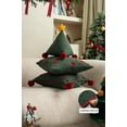 thumbnail image 5 of Fennco Styles Green Christmas Tree Embroidered Throw Pillow Cover – 18" X 18" Soft Boucle Holiday Cushion Cover with Red Pom Poms for Winter Holiday Décor, Sofa, Couch, or Bed, 5 of 6