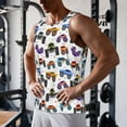 thumbnail image 5 of Daiia Cartoon Monster Trucks1 Printed Men's Quick Dry Fit Muscle Tank Top Slim-Fit Tank Workout Tank Top Lightweight Sports Tank Top-3X-Large, 5 of 7