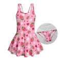thumbnail image 4 of Uorisanigo Cute Strawberry Kids Swimsuits for Girls One Piece Bathing Suit Swimwear Size 3-4 Back Strap Beach Swim Dress Pool Party, 4 of 6