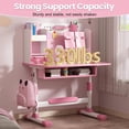 thumbnail image 5 of Floseru Kids Desk and Chair Set, Height Adjustable Toddler Desk and Chair Set, Children Study Table Chair Set with Sitting Corrector, Kids Art Desk with Storage and Drawers for Bedroom Reading, 5 of 8