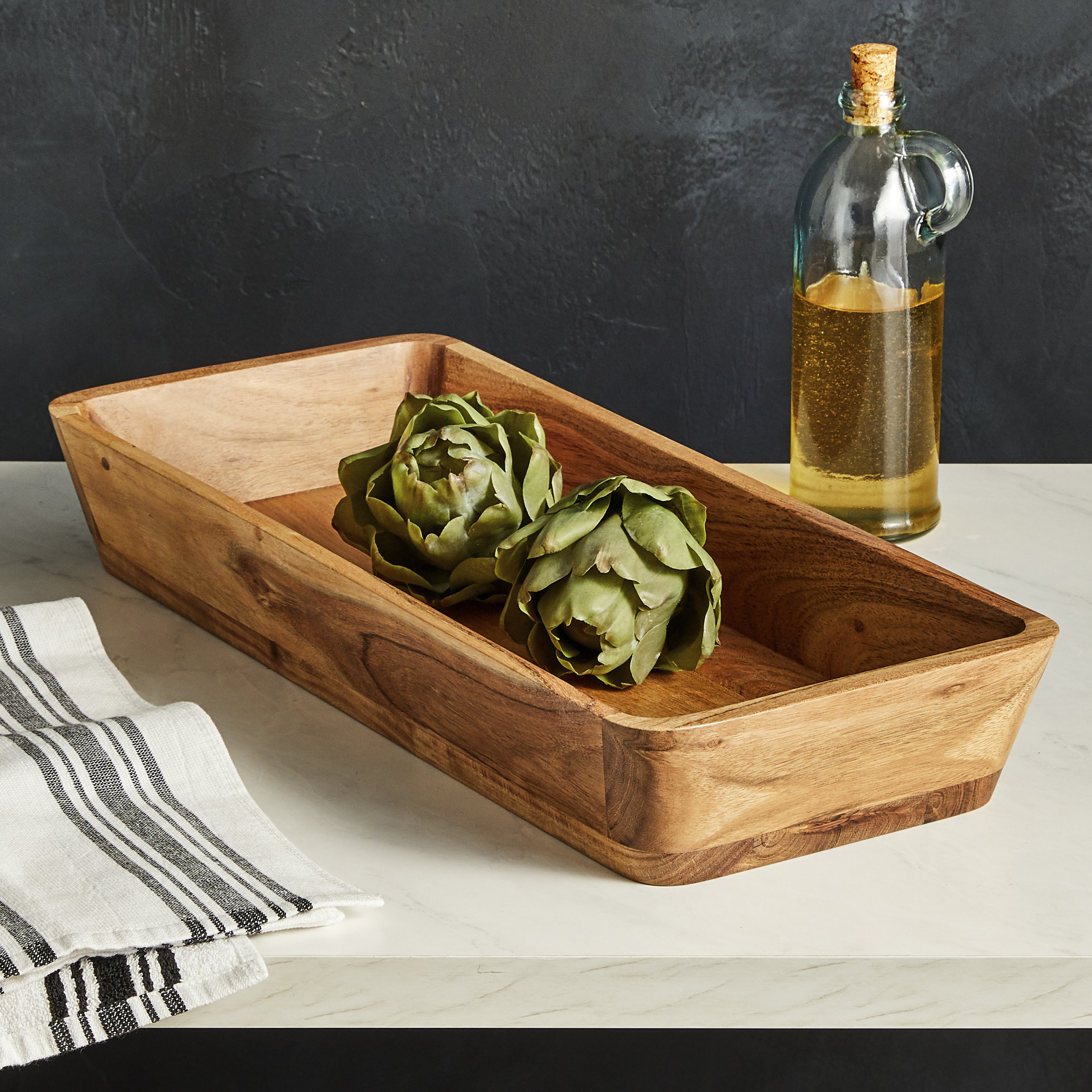 Better Homes & Gardens Acacia Wood Oval Serving Bowl photo 5