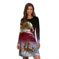 thumbnail image 4 of Vestido de ciervo de Navidad para mujer, minivestido de manga larga, corte en A, talla grande, informal, 3D, árbol de Navidad, copo de nieve, 4 of 4