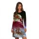 thumbnail image 5 of Vestido de ciervo de Navidad para mujer, minivestido de manga larga, corte en A, talla grande, informal, 3D, árbol de Navidad, copo de nieve, 5 of 5