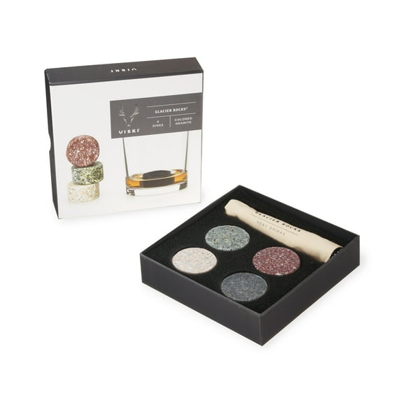 Viski Glacier Rocks Granite Whiskey Chilling Stones Set of 4 Multicolor