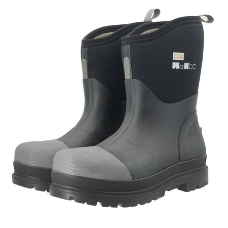 

MCIKCC Men’s Forge Waterproof Anti-puncture Safety Steel Toe Work Boots Black Grey Mid-Calf 9