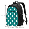 thumbnail image 5 of Fuzoiu Teal And White Polka Dot Print USB Backpack with Charging Port,Laptop Backpack,Business Travel Durable Laptops Backpack, for School, Work, Travel & Outdoor Activities, 5 of 7