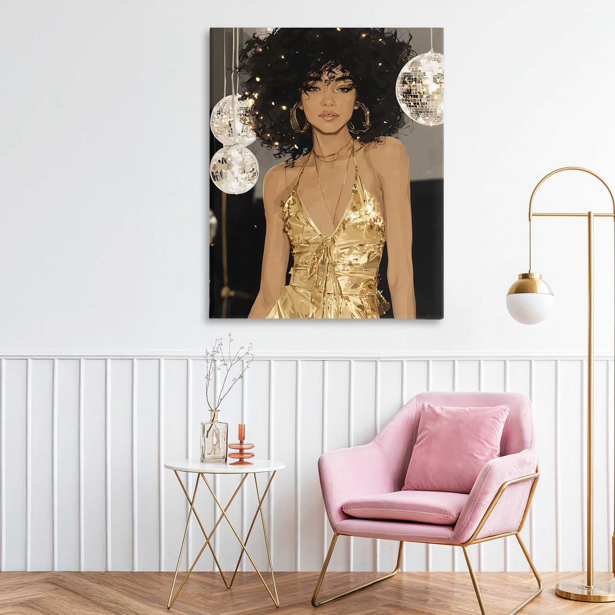 Stupell Industries Golden Disco Dream Party Canvas Wall Art, design by Franklyn Gregory