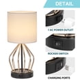 thumbnail image 3 of Set of 2 Nightstand Lamps Metal Desk Lamps for Bedroom, 3 of 5
