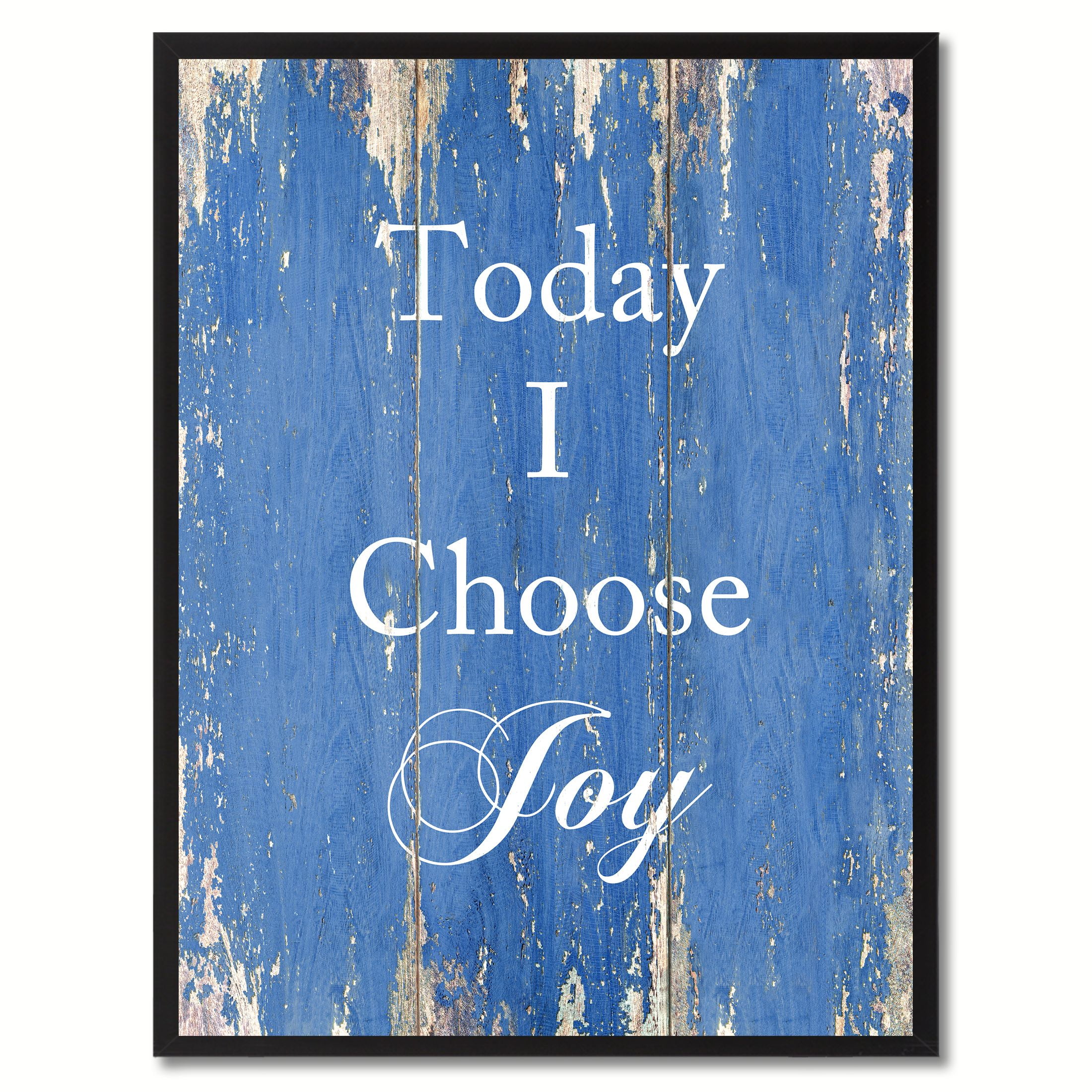 Today I Choose Joy Quote Saying Canvas Print Picture Frame Home Decor ...