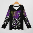 thumbnail image 3 of Beetlejuice Womens T Shirts V Neck Long Sleeve Tops Causal Loose Summer T-Shirts 2XL, 3 of 7
