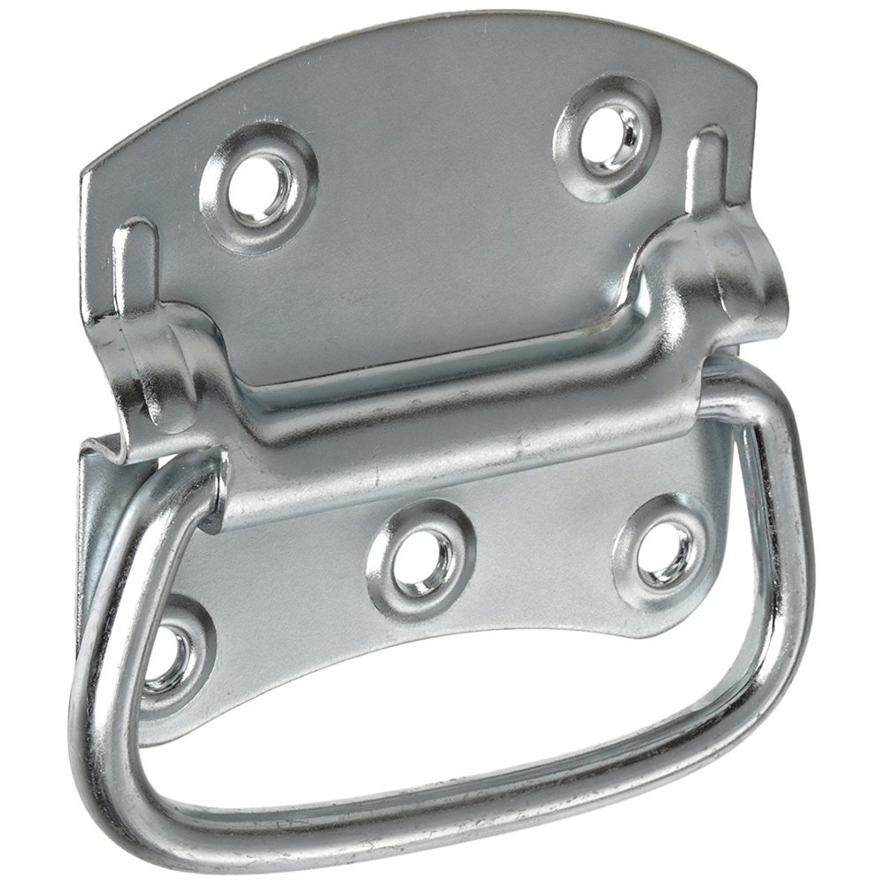 Steel Load Rated Pull Handle, Folding Style with Mounting Plates, Zinc