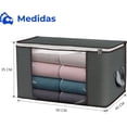 thumbnail image 4 of Set de 8 Bolsas Organizadoras Bluelander para Ropa Mantas Edredones Cobijas con Asa Reforzada Gris, 4 of 5