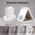thumbnail image 4 of LED Three-Color Adjustable Makeup Mirror, Travel Makeup Bag, Portable Vanity Mirror with Storage, 4 of 7