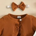 thumbnail image 6 of Futezty Toddler Boys Girls Clothes Fall Winter Outfit Sets, Baby Boy Girl Outfits Long Sleeve Round Neck Bow Pattern Stretch 6M 9M 12M 2T 3T 4T 2PCS Everyday, 6 of 7