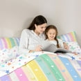 thumbnail image 5 of Castle Fairy Child Boys Girls Flying Butterflies Bedding Comforter Set 2pcs,Chic Floral Polka Dots Twin Comforter Sets Microfiber,Geometric Colorful Stripes Breathable Bedding Set, 5 of 8
