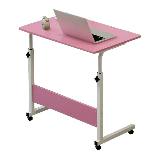 Liftable Bedside Table, 60 X 40cm C Shape Metal Frame Mobile Laptop Desk Bedside Laptop End Side Desk for Home Sofa Dining Table, Computer Desk