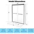 thumbnail image 2 of 56-60" W x 72" H Frameless Sliding Shower Door, Double Sliding Shower Door, 3/8" (10mm) Thick SGCC Tempered Glass - Explosion-Proof Film, Matte Black, 2 of 8