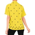 thumbnail image 3 of HAPPY BAY Women's Casual Blouses Shirt Solid Blouse Short Sleeve Button Up Dress Tops Tee Shirts Hawaiian Dresses for Women L plus-size Mustard_X501, 3 of 4