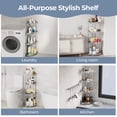 thumbnail image 3 of Corner Shower Caddy Standing - 4 Tier Acrylic Shower Organizer with Soap Holder, Aluminium Corner Shelf Standing for Bathroom, 3 of 7