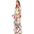 thumbnail image 4 of Sakkas Abeni Women's Short Sleeve Casual Print Long Maxi Cover-up Caftan Dress - Print6 - One Size, 4 of 5