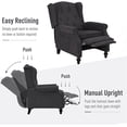 thumbnail image 4 of IPKIG Small Manual Push Back Recliner Chair with Massage, Heating, and Side Pockets, Tufted Upholstered Sofa for Living Room in Blue Gray, 4 of 8