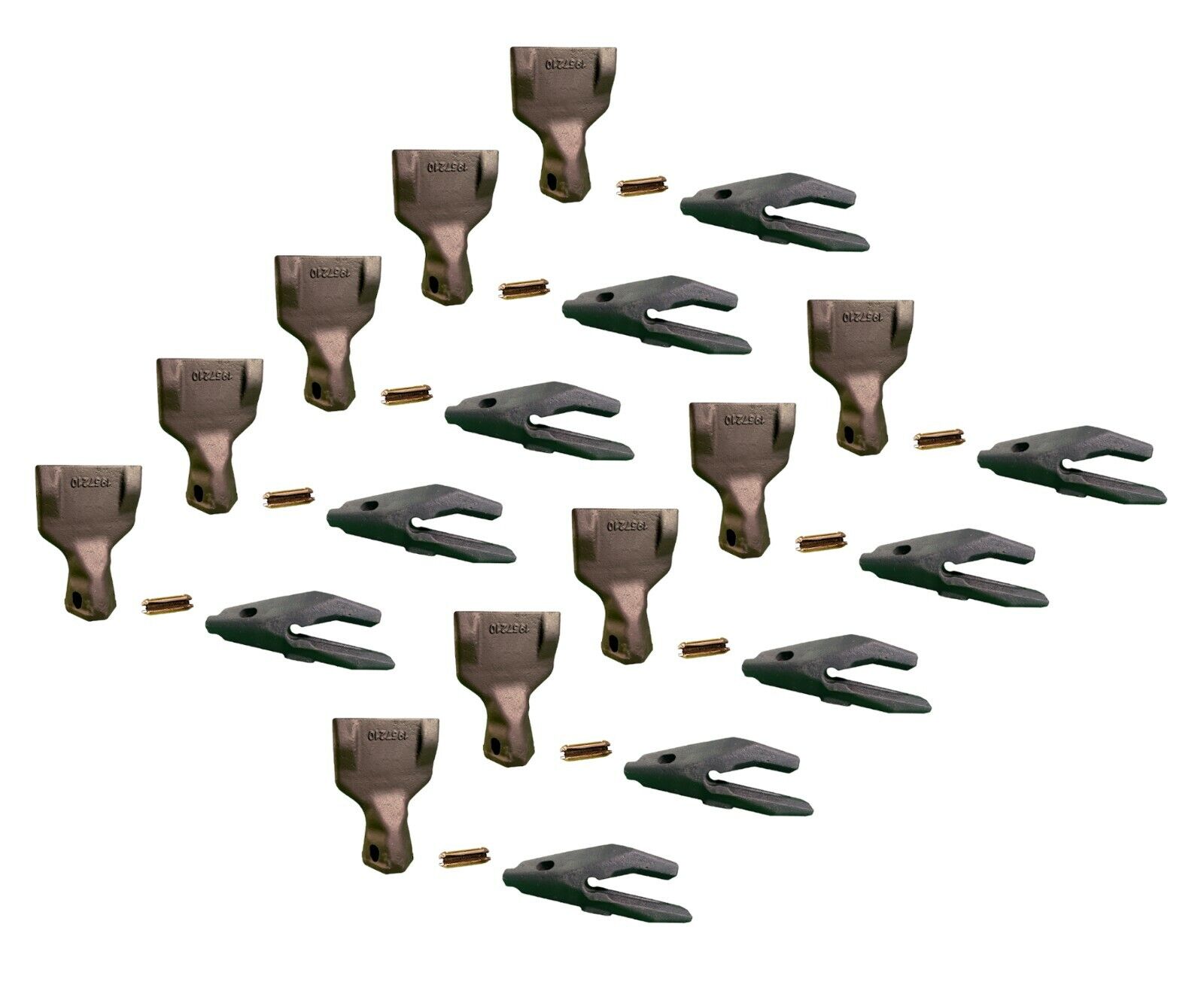 10 Backhoe Bucket Adapter(3/4" Lip) Flare Tooth, & Pin, fits CAT DRS200