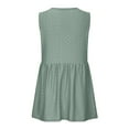 thumbnail image 5 of Women's Summer Tops Vest Casual Plain V Neck Eyelet Henley Tunic Beach Cami Tops Ladies Sleeveless Button Up Vest Tops Flowy Peplum Hem Tank Tops 2024 Summer Casual Clothes, 5 of 6