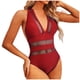 thumbnail image 1 of Traje de baño para mujer Seaside Conservative Traje de baño de una pieza Color sólido Wwimsuit Diseño hueco Fridja  nalpqowj62068, 1 of 3