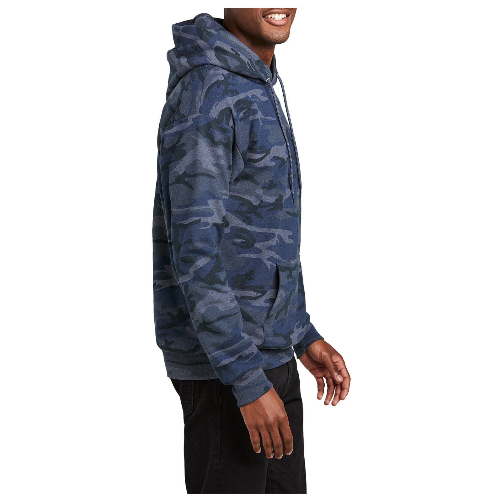Mafoose Men's Core Fleece Classic Camo Pullover Hooded Sweatshirt Heather Navy Camo 3XL