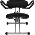 BizChair Ergonomic Kneeling Office Chair with Handles in Black Fabric