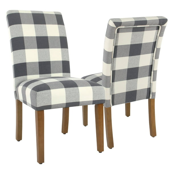 Homepop Plaid Parsons Dining Chair, Navy Blue Parsons Dining Chairs