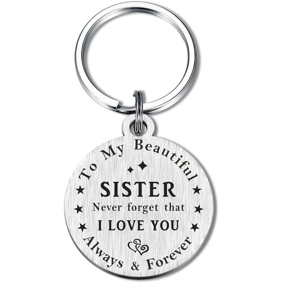 Sisters Gifts - Love & Sister Keychain - Birthday & Christmas Gifts