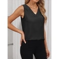 thumbnail image 6 of ANRABESS Women's Textured V Neck Tank Top Summer Work Office Blouses Sleeveless Loose Dressy Tunic Shirts Business Casual Outfits Black L, 6 of 10
