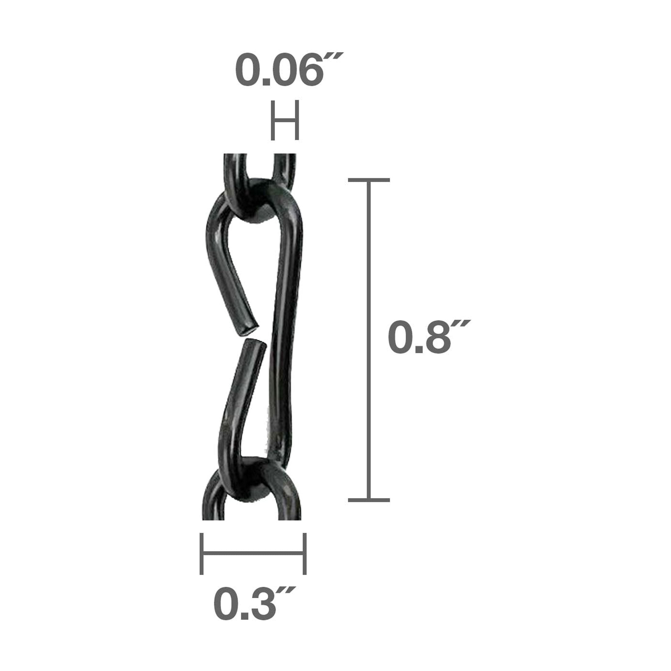 (3 pack) #16 Jack Chain Kit, Black, 15', 4 S-Hooks, Peerless Chain Company, #4745045