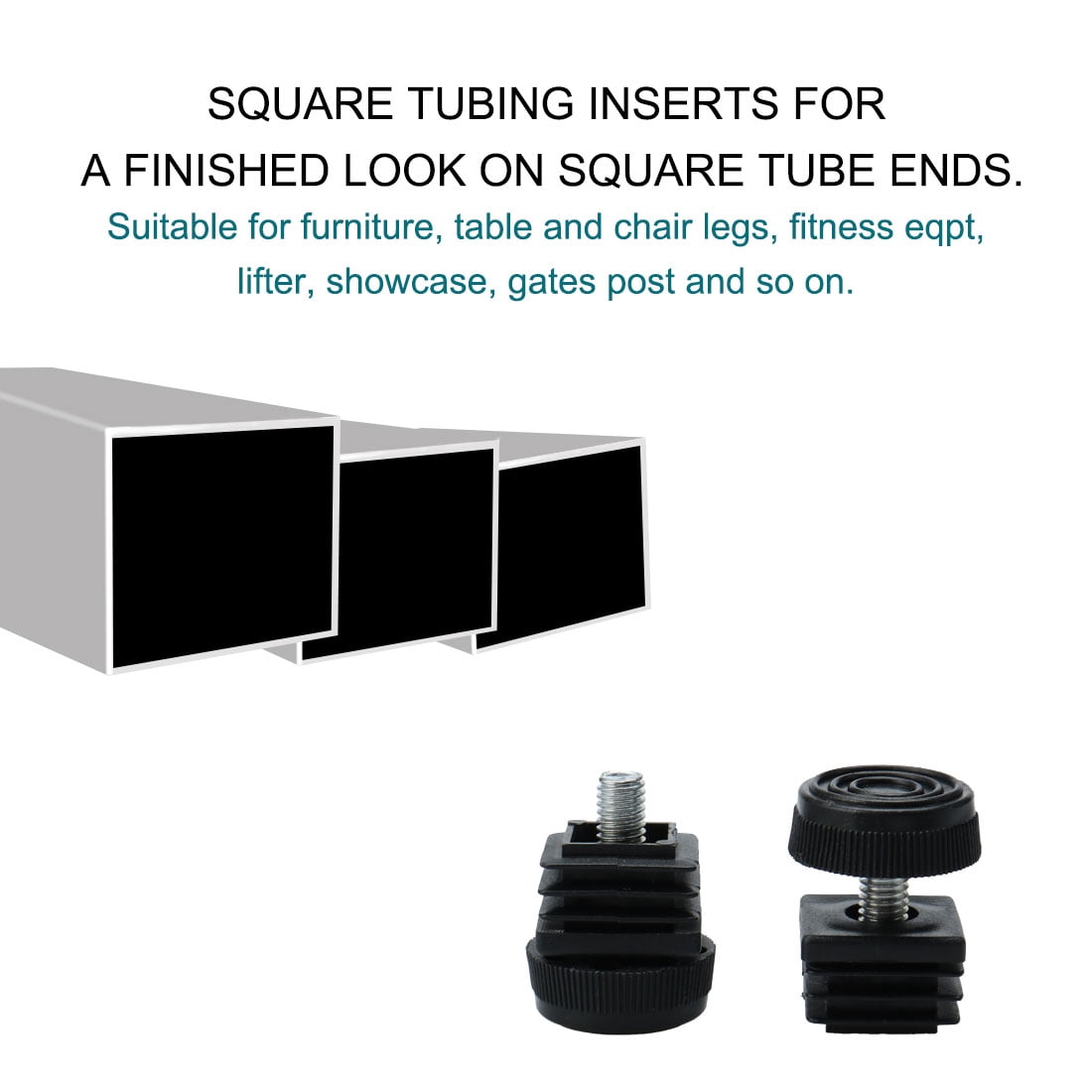 Unique Bargains Table Adjustable Leveling Foot Square Insert 30mm x 30mm 4 Sets