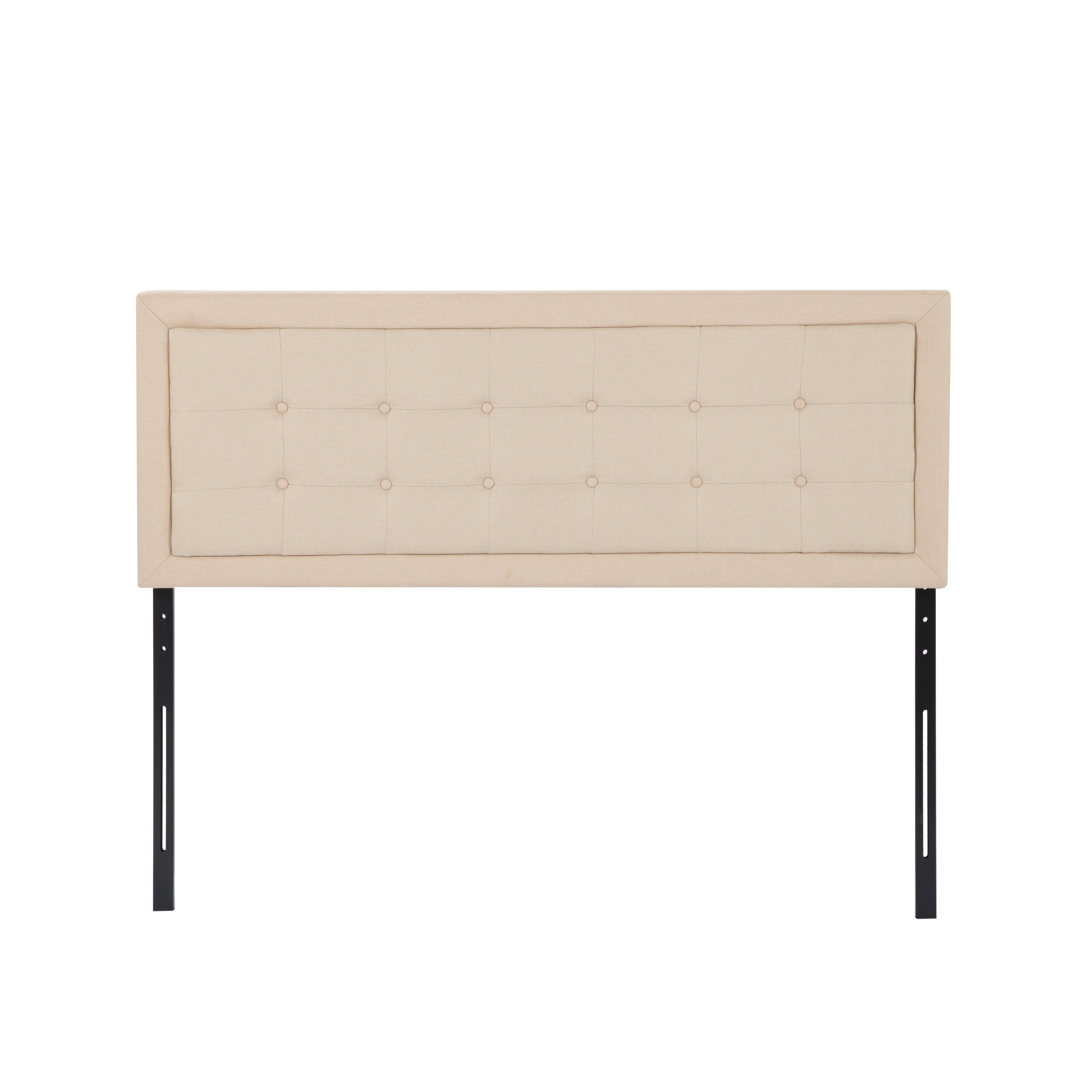 Gewnee King Size Adjustable Height Thick Padded Headboard,Linen Fabric Foam,Metal Frame,Easy to Install(Beige)
