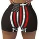 thumbnail image 2 of Balery USA Flag Cross Pantalones cortos de entrenamiento estampados para mujer, sin costuras, ajustados, para gimnasio, yoga, correr, deportes, ejercicio activo, fitness.-XX-Large, 2 of 8