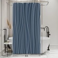 thumbnail image 2 of 36x72 Inch Dark Blue Stall Shower Curtains for Bathroom Minimalism White Stripe Farmhouse Bathtub Curtain Rustic Shabby Chic Extra Long Bath Curtain Decor Waterproof with Hooks, 2 of 6