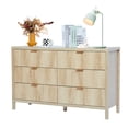 thumbnail image 3 of YOCWO Fluted 6 Drawer Dressers for Bedroom, 48" Wide Modern Chest of Drawer with 6 Big Drawers, Natural, 3 of 6