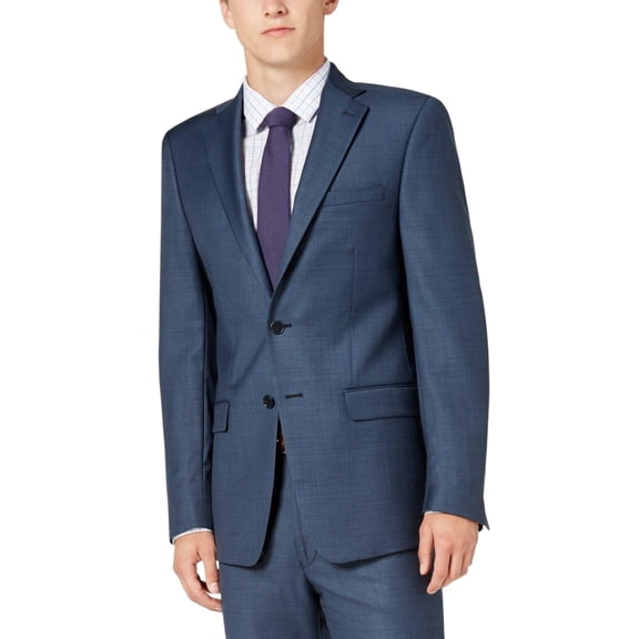 Calvin Klein Mens Slim fit Suit Jacket Blazer 39 R Navy Blue Solid Wool