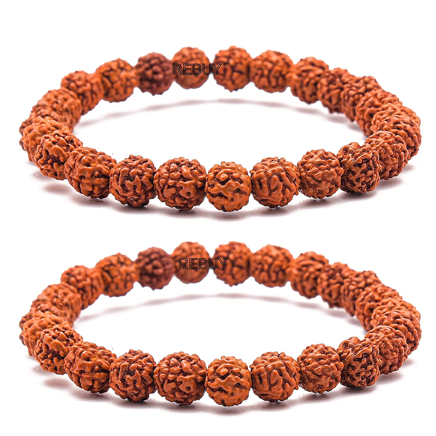  Vado® Rudraksha Bracelet, Stretchable Energized Wrist Band with  5 Mukhi Natural Rudraksh Beads Pack of 1 (9MM, Brown): Clothing, Shoes &  Jewelry