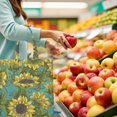 thumbnail image 4 of Retro Sunflower Graphic Foldable Tote - Eco-Friendly & Washable Reusable Shopping Bag for Everyday Use, 4 of 5